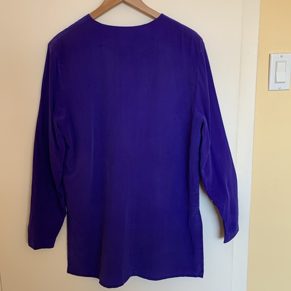 Silk blouse. Dark blue/purple. Robbie Bee. Size 10. - Picture 2 of 9